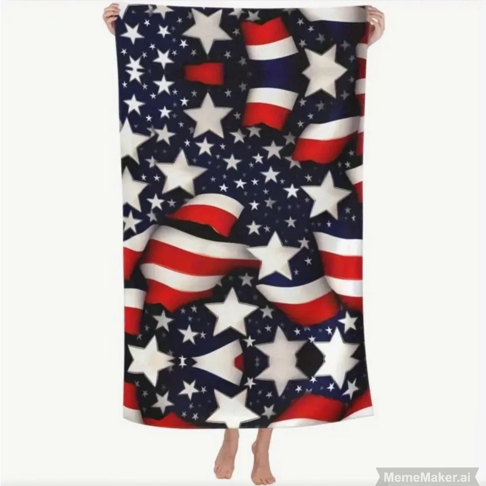 🇺🇸 XL Patriotic Star and Stripe Towel